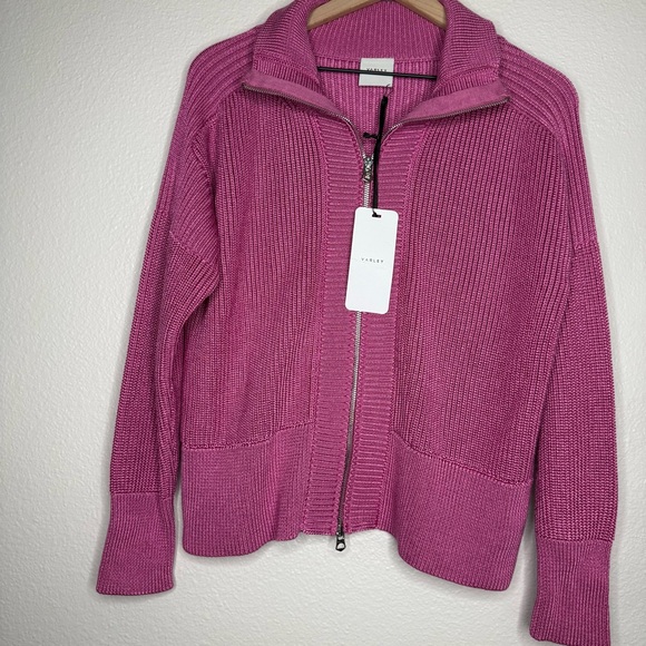 NWT Varley Whitney Knit Sweater Jacket in Medium Pink, size XS - Picture 4 of 6